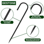 GESTONE 20 PCS Garden Ground Stakes 12" Rebar Stakes Heavy Duty J Shape