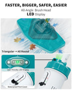 Cordless Pool Vacuum for Above Ground Pool 19.5 GPM,All Angle&LED Display,Handheld Rechargeable Spa Vacuum Cleaner for Inground Pools for Hot Tub, Leaves,Debris,Shallow Steps