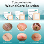Dimora Silicone Foam Dressing with Border Adhesive 3"x3" Waterproof Wound Dressing First Aid Bandage for Wound Care 10 Pack