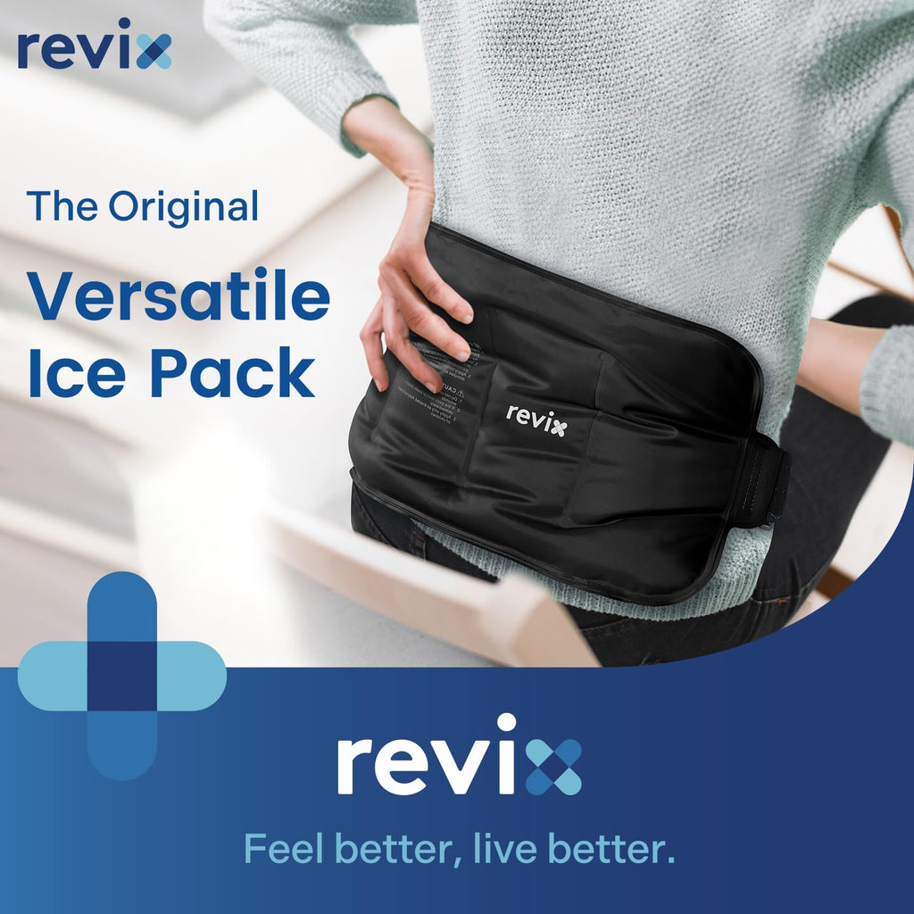 REVIX Ice Packs for Injuries Reusable Gel for Back Pain Relief (16'' X 9'')-Gel Cold Pack for Shoulder, Lower Back, Thigh & Arm, Cold Compress Therapy for Pain Relief Swelling, Bruises & Tension