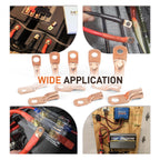 10pcs 8 Awg - #10 (M5) Sanuke Wire Lugs Ring Terminal Connectors Ends Heavy Duty for Battery Cable Lug Wire Electrical Eyelets with 3:1 Dual Wall Adhesive Heat Shrink