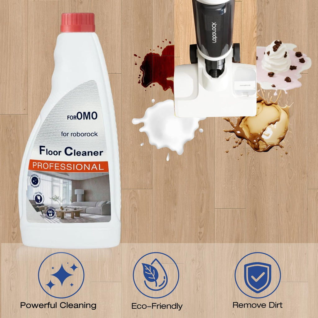Vacbeuta Floor Cleaning Solution Compatible With Roborock Robot Vacuum And Mop Cleaner， Deep Cleans For Multiple Hard Floors, Suitable With All Robot Vacuums With Mopping (3 Bottle)