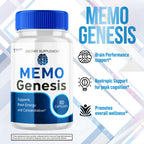 (3 Pack) Memo Genesis Capsules, Official Memogenesis Brain Health Support Pills with All Natural Ingredients, Advanced Brain Energy Supplement with Max Strength Vitamins for Women & Men (180 Capsules)