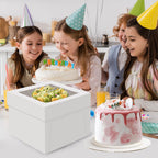 LNDIEHS 6 Pack Cake Boxes with Window, 12x12x8 Inches, for Wedding Birthday