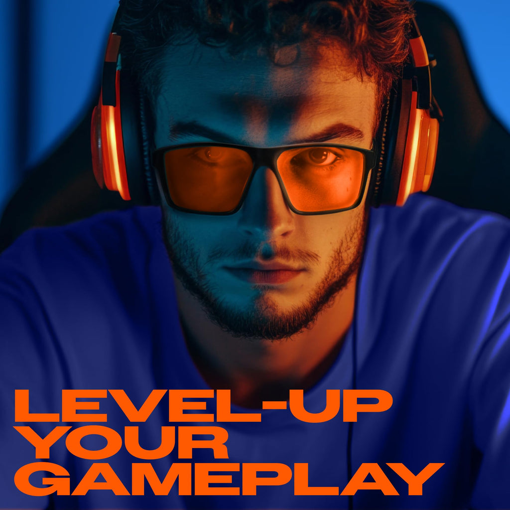 Titan Gaming Glasses, Blue Light Blocking, Night Driving Glasses for Men, Computer Protection Christmas Gift for Gamers
