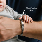Personalized Silver Stainless Bracelet, 1-10 Bead, Custom Engraved Gift