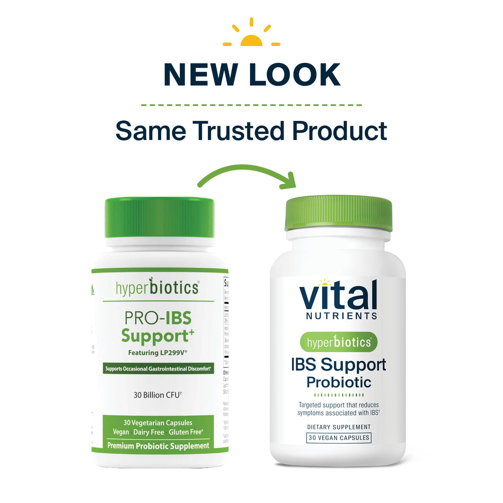 Hyperbiotics Vital Nutrients IBS Probiotic | Reduce Symptoms of IBS* | Clinically Studied Vegan probiotic for IBS Relief from Bloating, Gas, Diarrhea, & Abdominal Discomfort* | 30 Capsules