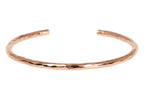 John S. Brana 3mm Hammered Copper Cuff Bracelet Handmade Jewelry - 100% Solid Uncoated Copper (6.5)