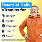 Vitalibre Vitamin D3 K2 Supplement, 10000 IU D3 / 200 mcg K2 MK7, Calcium Absorption, Bone, Heart, Immune & Mood Support, Enhanced Absorption, No Soy, Easy to Swallow, 180 Softgels