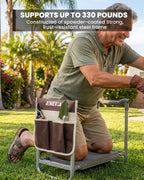 Aimerla Foldable Garden Kneeler Seat Heavy Duty [Upgraded Widened Thick Kneeling Pad] Garden Stool with Large Garden Tool Bags with Pockets - Portable Garden Bench Gardening Gifts for Parents