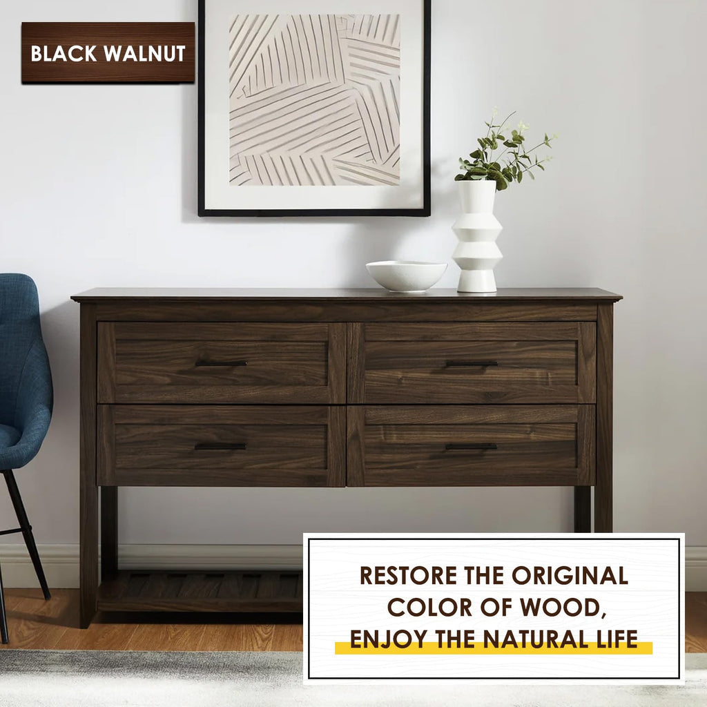 DWIL Water Based Wood Stain - Multiple Finishes, Fast Drying, Indoor and Outdoor Furniture, Wood Paneling, Cabinets and More, Low Odor ＆ Non-Toxic (8.5oz Black Walnut)-with Tools