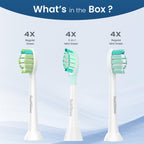 SuitShine Replacement Toothbrush Heads Compatible with Philips Sonicare and More Click-on Handles 6 Pack White