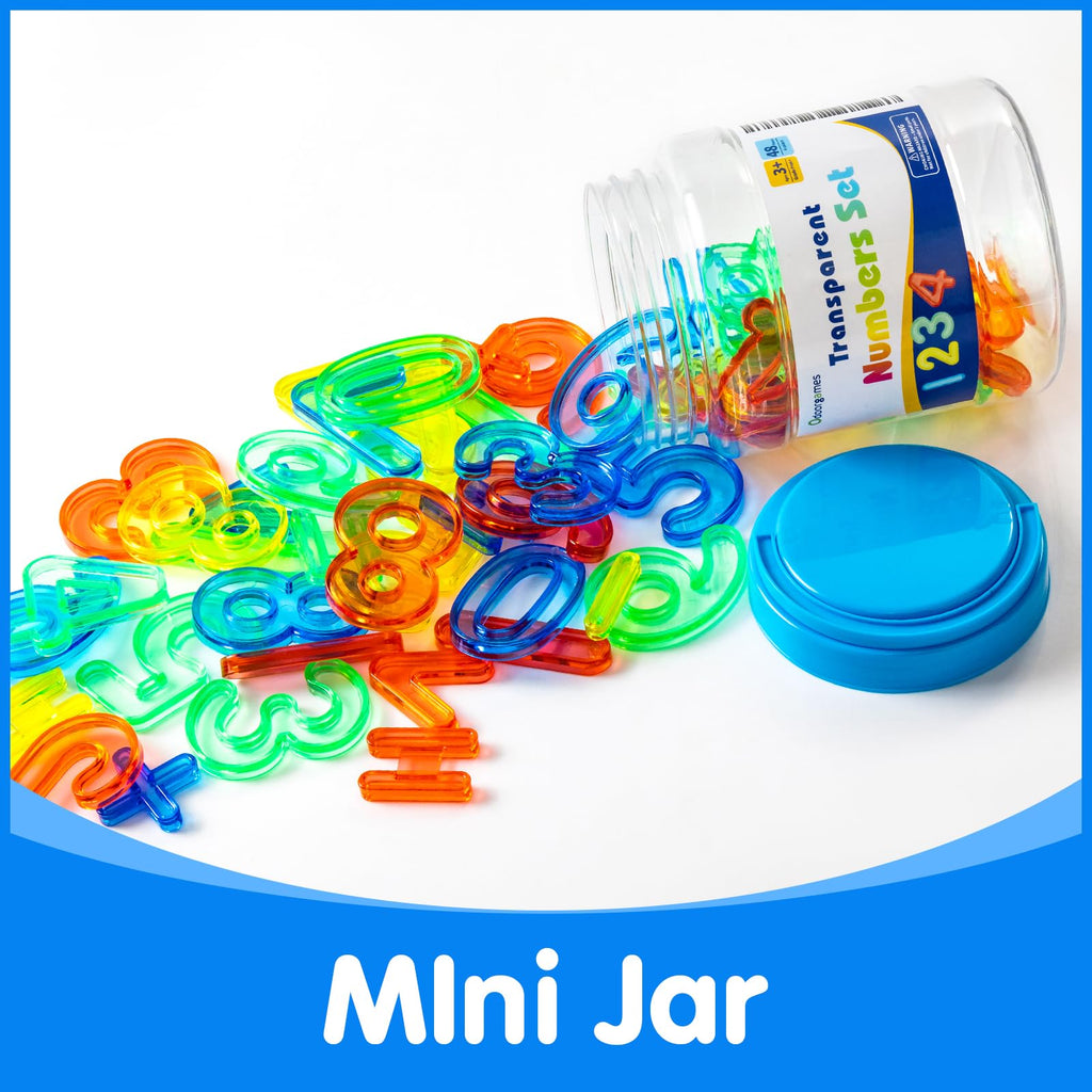 Odoorgames 48 Pcs Translucent Numbers – Light Table Toys, Manipulatives and Accessories for Enhanced Learning & Fun