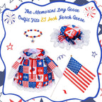 JcHrmers 4th of July Porch Goose Outfits Memorial Day Goose Outfit Fits 23" Plastic Cement Goose Statue Patriotic Goose Costume for USA 250th Anniversary Outdoor Garden Patio Yard Lawn Decor