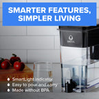 Brita Extra-Large 27-Cup Water Dispenser with BritaPlus Filter, WQA NSF/ANSI Certified, Reduces 2X Contaminants vs. Standard, Reduces Chlorine, Zinc, Copper, Mercury & More, 1 Filter Included, White