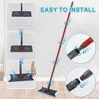 Mop Replacement Pads for Ocedar H2prO Flat Mop System, Mop Handle Mop Refills for O-Cedar H2pro Flat Mop System, Include 4 Pack Mop Pads and 4-Section Mop Handle for Ocedar H2 Pro Mop