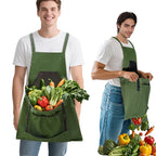 Floradrift Gardening Apron,Canvas Garden Apron with Pockets for Women and Men,Harvest Apron with Harvesting Pouch,Gifts for Gardeners,Green