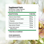 Nested Naturals Luna Melatonin-Free Sleep Supplement - Non-Habit Forming Herbal Sleep Supplement, Adult Bedtime Support, Help Sleeping w/Chamomile, Valerian, L-Theanine - 60 Vegan Capsules