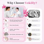 Yokilly Half Moon Light for Nail Desk: 29" Foldable Half Moon Desk Lamp with Phone Holder for Beginner - Arch Nail Tech Light with 3 Color Modes & 10 Brightness for Manicure Salon (Diamond, Large)