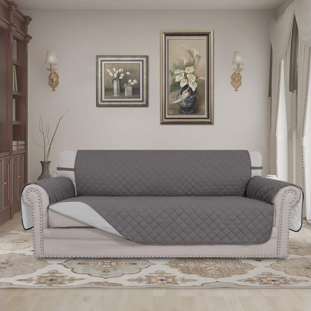Easy-Going Reversible Couch Cover, 3 Cushion Sofa, Large, Gray/Light Gray