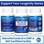 Genex Formulas NMN 1000mg - 99% Pure Shelf Stabilized Supplement Capsules for Increased NAD Levels & Healthy Aging, GMP Certified, 1000mg per Serving, 120 Capsules