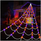 Halloween Decorations Outdoor Spider Web: 17.4Ft Light Up Spider Webs Decor
