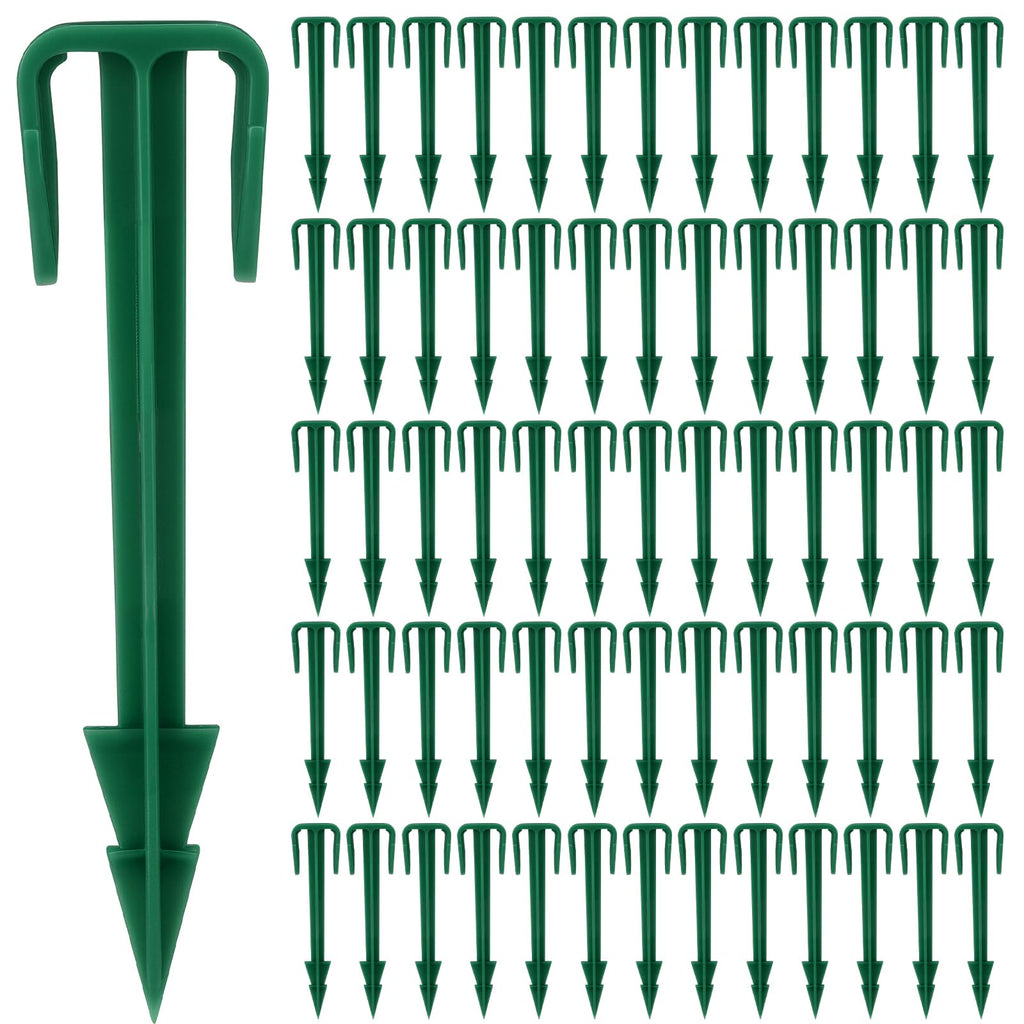 Nuanchu 100 Pcs 4 Inch Stakes Sod Garden Stakes Bulk, Landscape Garden Stake for Membrane, Sod Staples Tent Stake, Netting, Turf, Landscaping and Gardening