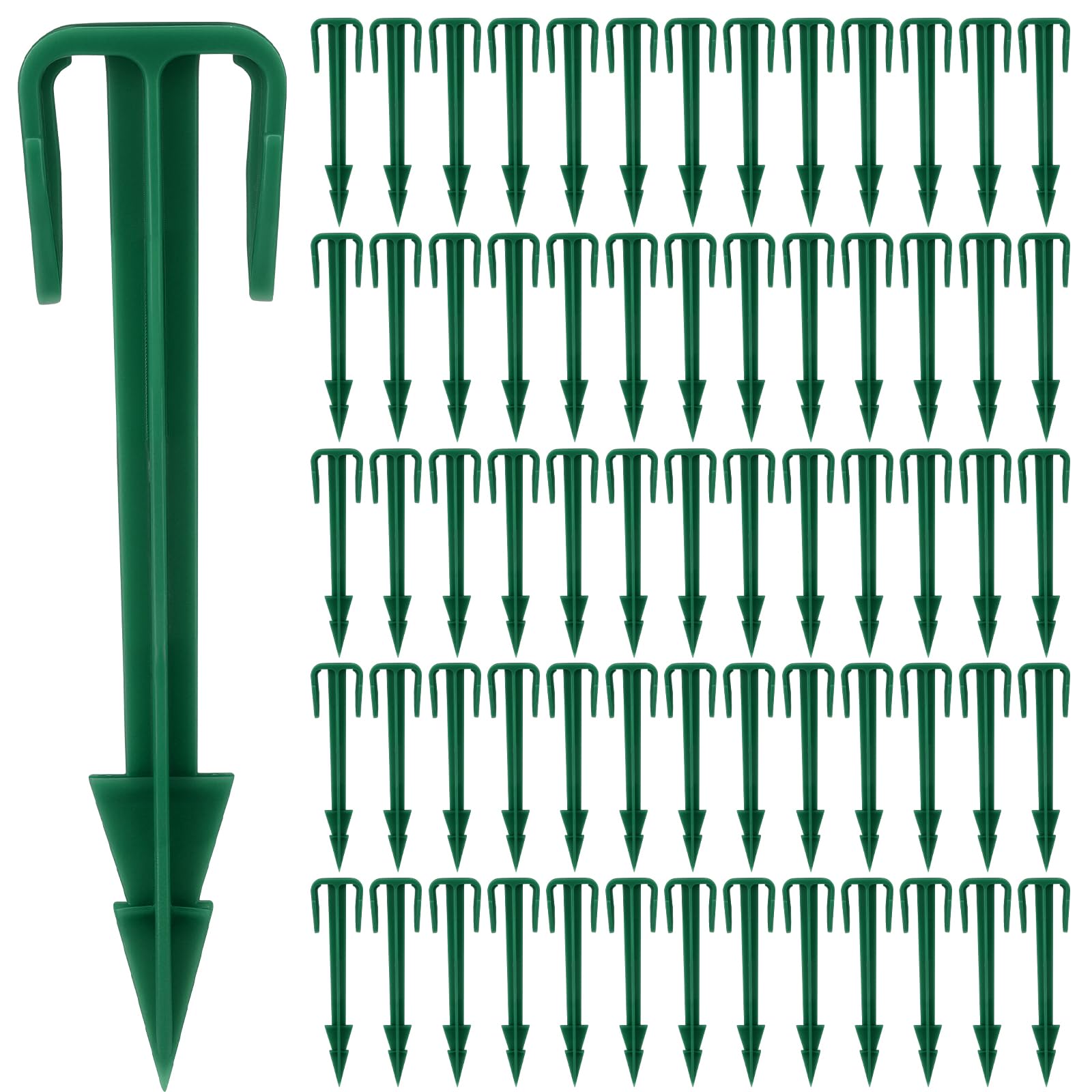 Nuanchu 100 Pcs 4 Inch Stakes Sod Garden Stakes Bulk, Landscape Garden Stake for Membrane, Sod Staples Tent Stake, Netting, Turf, Landscaping and Gardening