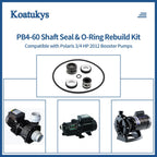 Koatukys PB4-60 Booster Pump Shaft Seal & O-Ring Rebuild Kit Replacement for Polaris 3/4 hp 2012- Later Pool Pump