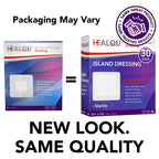 HEALQU Island Dressing - 6"x6", 30 Count - Bordered Gauze Sterile Individually Wrapped Gauze Pads, Water-Resistant, Non-Woven Backing - Soft and Breathable Wound Dressing for First Aid and Medical