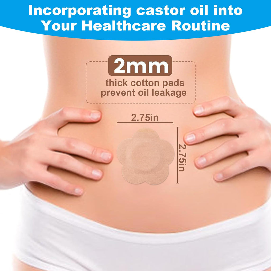 100PCS Castor Oil Patches, FDA/MDR Certified Carrier Patches for Castor Oil | Medical-Grade Self-Adhesive Pads | Belly Button Patch for Caster Oil, Portable Breathable Anti Leakage Anti-Slip No Wash
