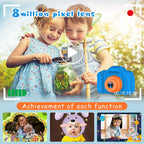 Seckton Upgraded Kids Selfie Camera, HD Digital Video Camera-Navy Blue