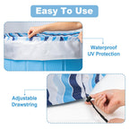 Ladadee Foldable Dog Pool Cover – Waterproof Round Pet Dog Kiddie Bath Tub Lid Cover, Fit for 32/48/63 Inch Pools, Outdoor Portable Puppy Pool Accessories with Drawstring