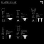 Sharper Image Deep Tissue Percussion Massage Gun, Powerboost Rechargeable Handheld Massager, 6 Adjustable Speeds, 5 Attachment Heads & Carrying Case, Full Body Muscle Pain Relief, Black