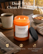 Cinnamon Pumpkin Scented Candle Fall Baking Spice Aroma for Halloween Decor