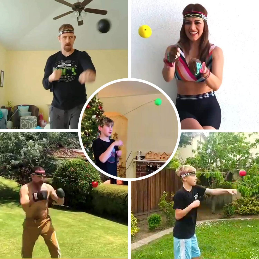 TEKXYZ Boxing Reflex Ball, 2 Difficulty Levels Boxing Ball with Headband, Perfect for Reaction, Agility, Punching Speed, Fight Skill and Hand Eye Coordination Training