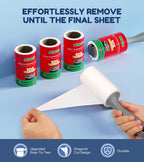 MONSEK 4X Extra Sticky Lint Roller for Pet Hair, Lint Rollers 315 Sheets Mega Value Set, Pet Hair Remover with 3 Upgraded Handle 3 Rollers, Portable Lint Remover for Clothes, Furniture, Dog & Cat Hair