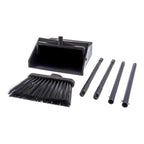 Carlisle FoodService Products Duo-Pan Upright Dust Pan and Broom Set, Essential Cleaning Tools for Home and Commercial Use, 36" Handle, 1 Count, Black