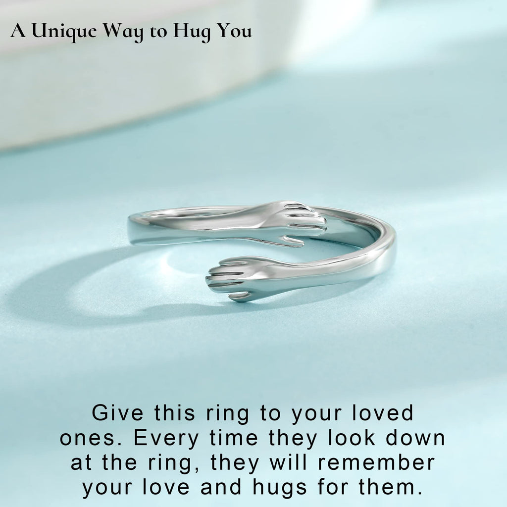 Yesteel Grandma Gifts Grandma Ring, I Love You Grandmother Hug Rings Grandma Jewelry Grandma Birthday Christmas New Best Great Grandma Mothers Day Gifts for Grandma