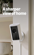 Ring Indoor Cam 2K, Retinal 2K for crisp video, 6x Enhanced Zoom, Night Vision, Home and business security, White
