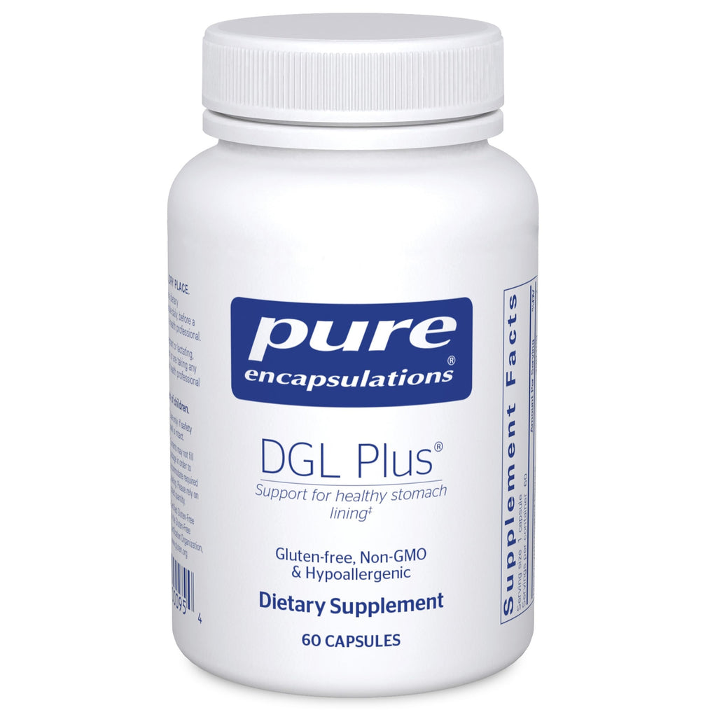 Pure Encapsulations DGL Plus - Gut Health Supplements for Men & Women - with Marshmallow Root, Aloe Vera Extract & Slippery Elm Bark - Non-GMO & Vegan - 60 Capsules