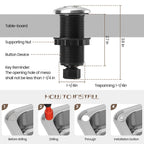 Garbage Disposal Air Switch Kit Sink Top Waste Disposal Long Stainless Steel Brushed Nickel On/Off Air Button Food and Waste Disposals Part by Etoolcity, UL Listed