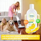 QKLYXEN Floor Cleaning Solution Compatible with Tineco – Lemon Floor Cleaner – Long-Lasting, Zesty Scent – For All Cordless Wet/Dry Vacuum Mop Cleaner & Robot Vacuums with Mopping (2 Bottle)