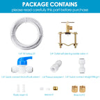 Ice Maker Water Line Kit - Food Grade Refrigerator/Fridge Water Line Kit,25FT 1/4In O.D.Water Line with Self Piercing Valve and Quick Fittings, for Adding a branch waterway to Refrigerator/Ice Maker