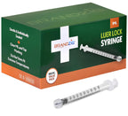 BRANDZIG 1mL Luer Lock Syringe (No Needle) – Sterile, Individually Wrapped – 100 Pack (100 Count) – for Professional & Personal Use