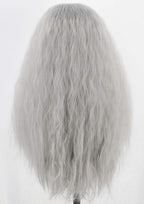 Topcosplay Men Wigs and Beard Set Long Gray Cosplay Halloween Costume Party Wizard Wig