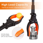 THINKWORK Grabber Reacher Tool, 0°-180° Angled Arm, 90° Rotating Head, 32” Foldable Claw Grabber with"LED Light", Garbage Collector, Arm Extension Picker for Elderly, Pregnant Women&Sanitation Workers