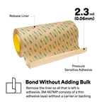 3M 467MP Clear Adhesive Transfer Tape, 2" Width x 20yd Length (1 roll)