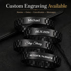 JUBOPE Custom Engraved Bracelets for Men,Adjustable Waterproof