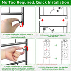 4 Pack Garden Trellis for Climbing Plants, 71 x 20 inch Rustproof Heavy Duty Metal Trellis for Climbing Rose Vine Clematis, Perfect for Premium Patio Decor & Luxury Outdoor Garden Design, Silver Gray